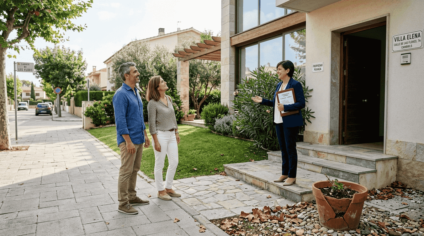 Visita guiada a un chalet en Cambrils de la mano de un agente inmobiliario