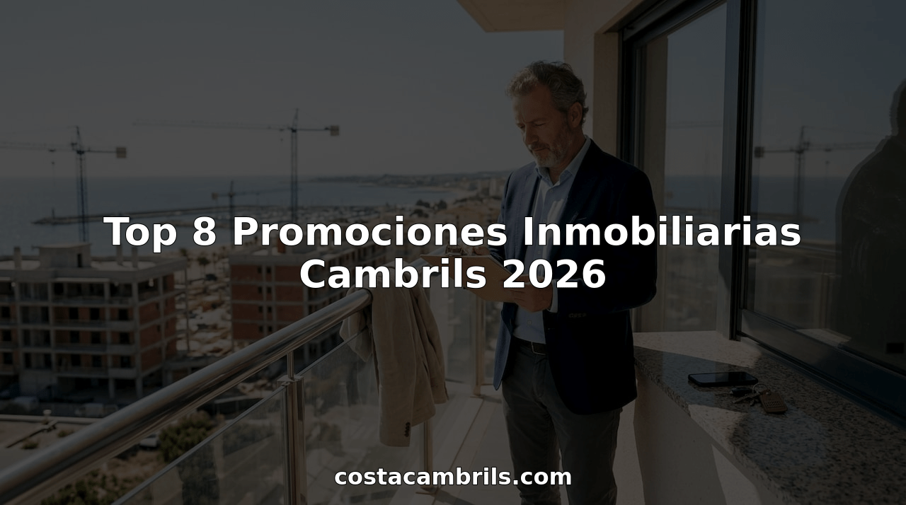 Un agente supervisa los planos del nuevo proyecto inmobiliario en Cambrils.