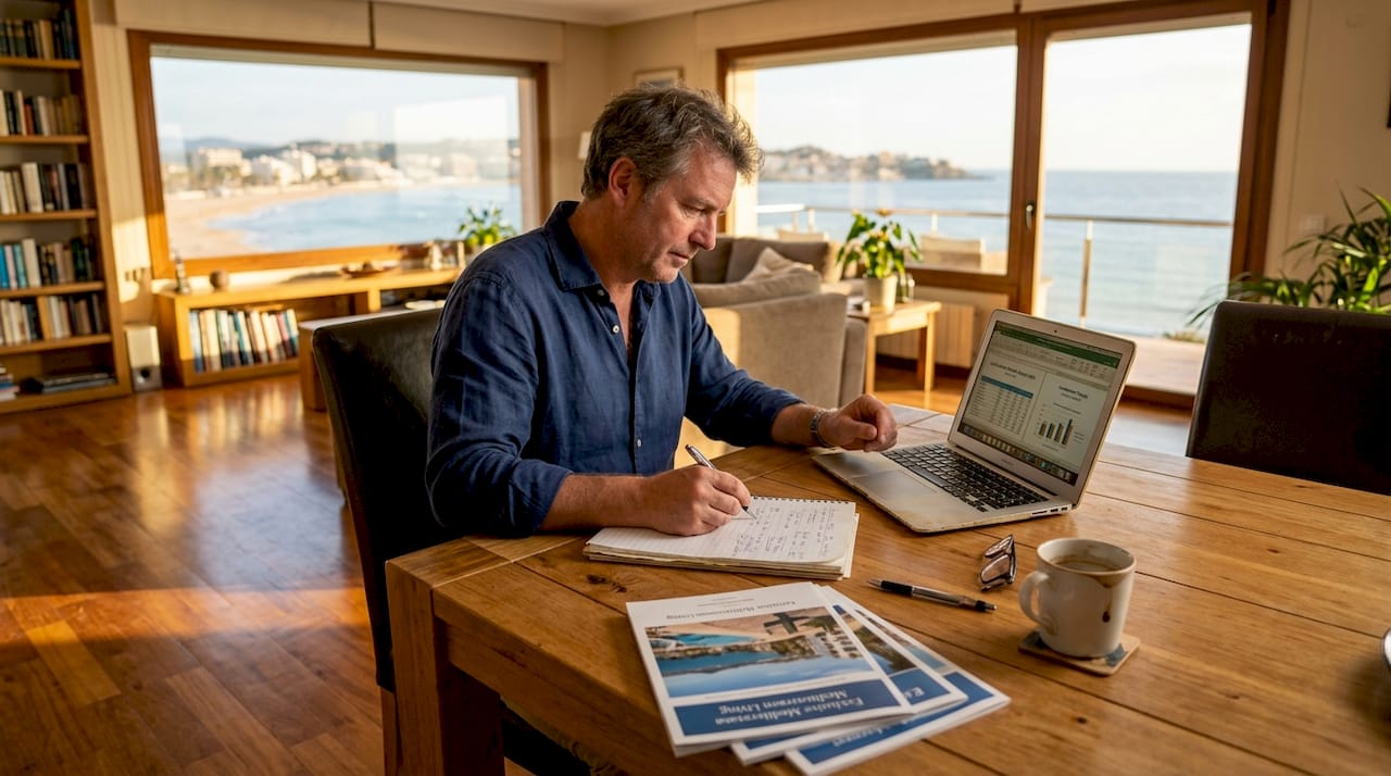 Investor reviewing Costa Dorada market trends