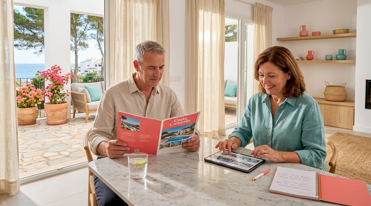 Couple reviews luxury Costa Dorada listing