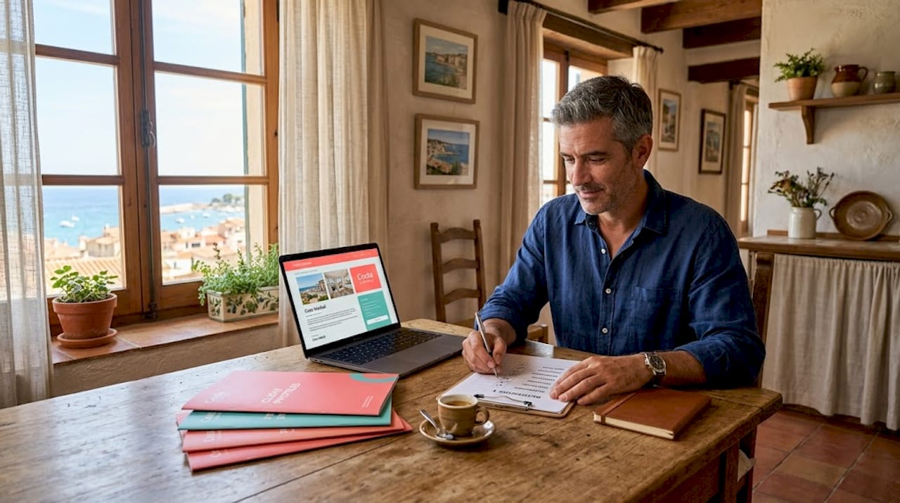 Agent reviewing luxury property listing workflow