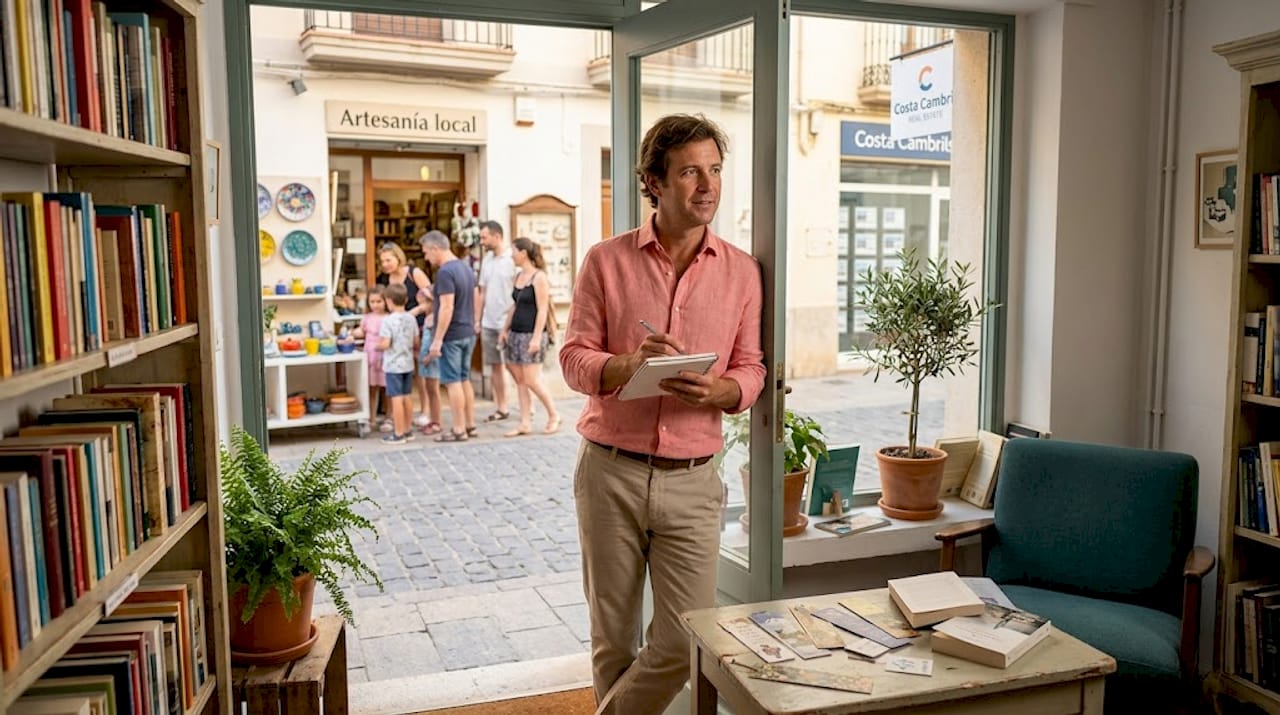 Agent observing Costa Dorada local amenities