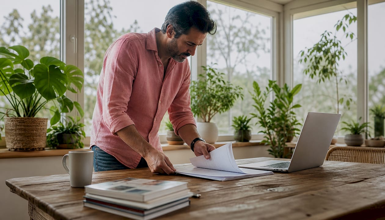 Investor reviewing off-market property documents