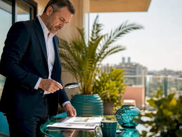 Man reviewing luxury home certification documents