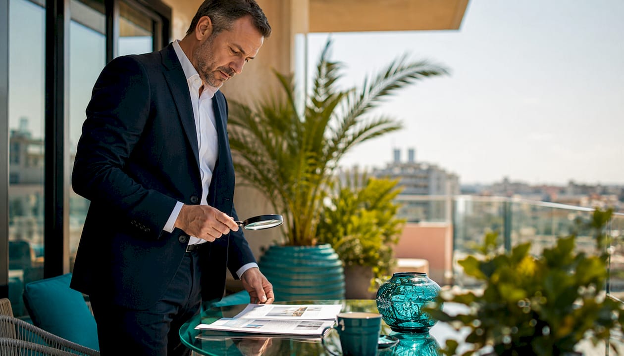 Man reviewing luxury home certification documents