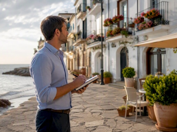 Investor assessing urban rental property locations