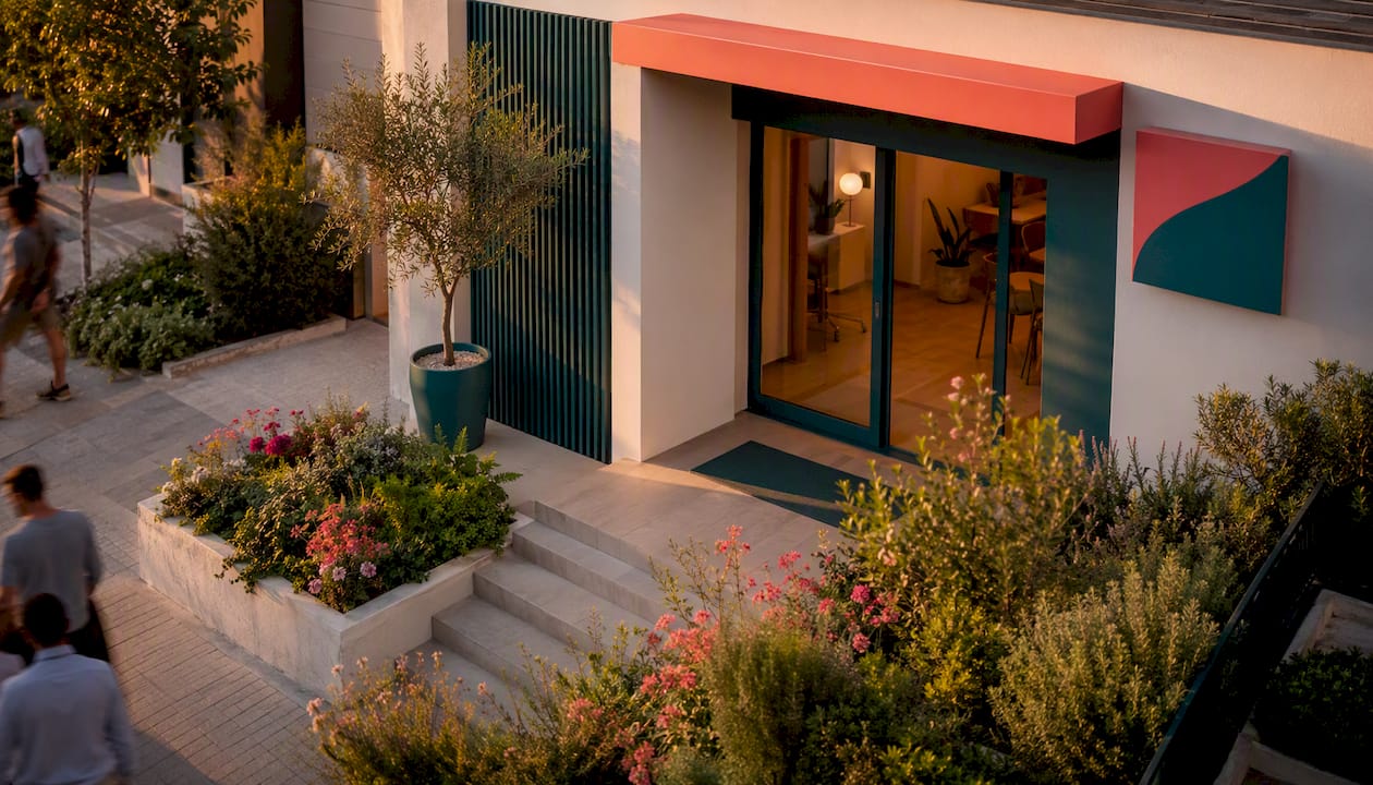 Fachada de la inmobiliaria Costa Dorada