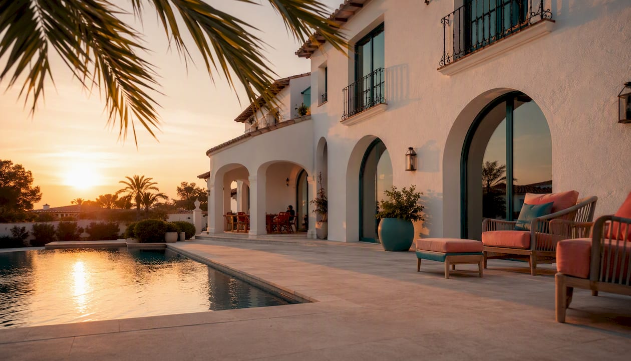 Fachada de villa de lujo en Cambrils