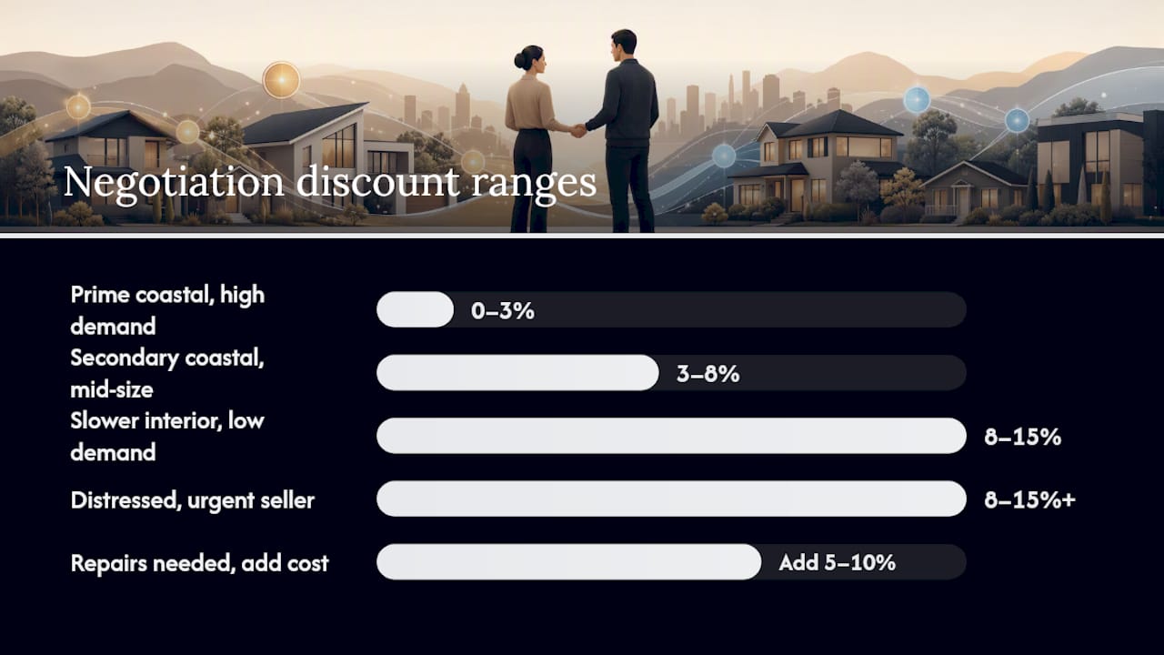 Chart of negotiation discount ranges by market type