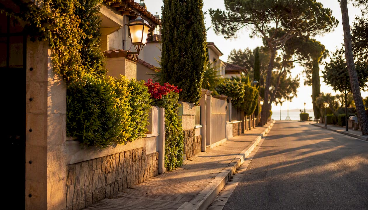 Calle tranquila de una zona residencial en el barrio de Cambrils