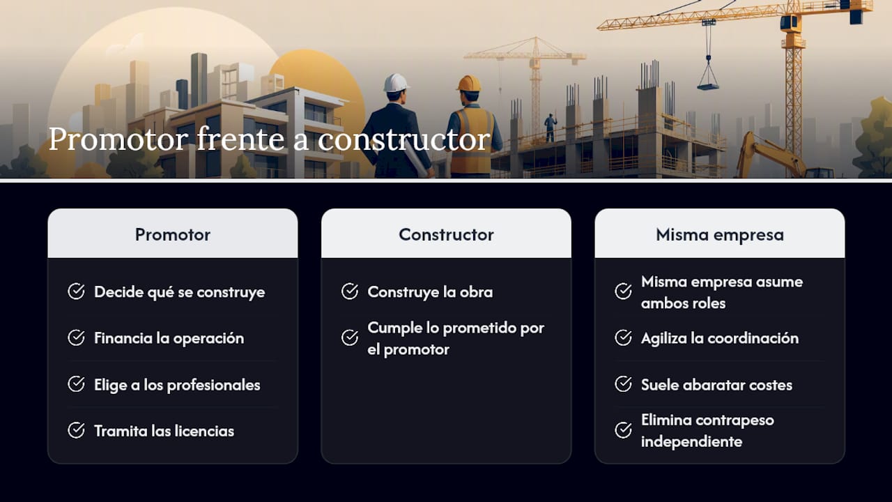 Gráfico comparativo entre las funciones del promotor y el constructor