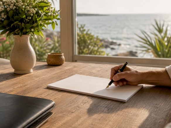 Hand about to sign rental contract document