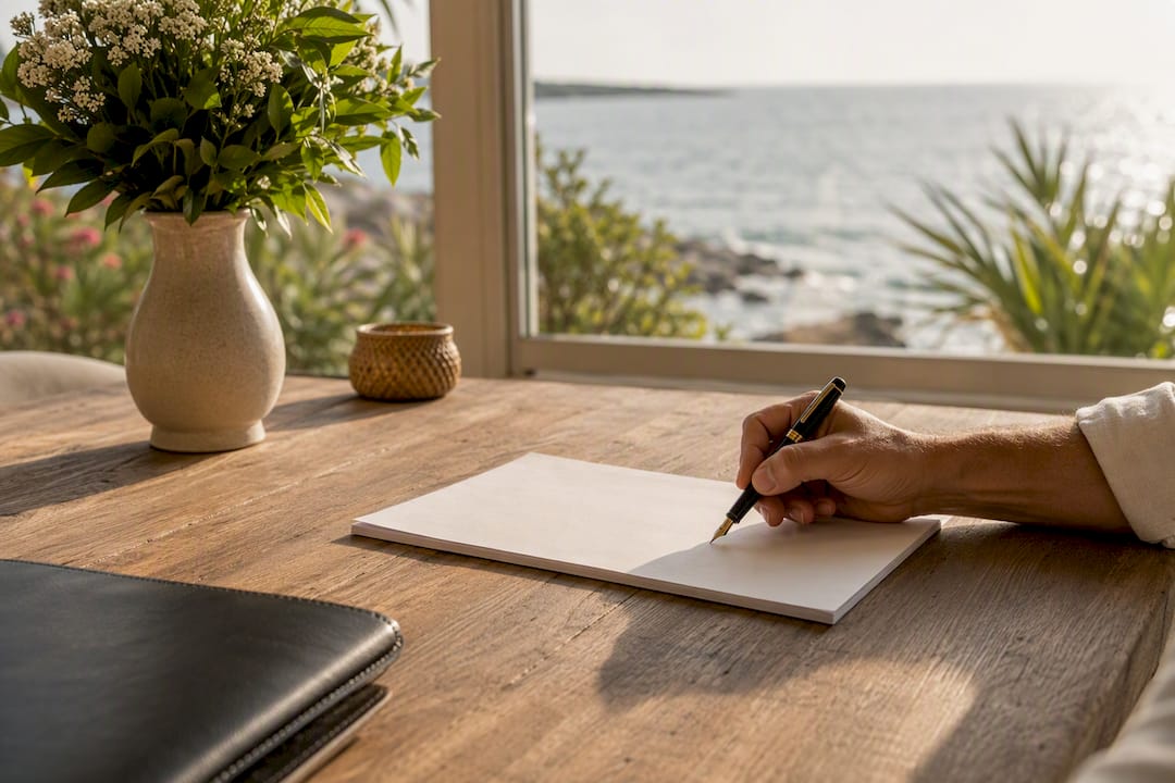 Hand about to sign rental contract document