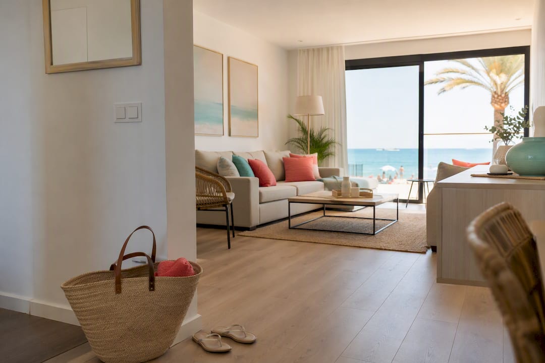 Cambrils atostogų nuomojamo buto interjeras vasarą