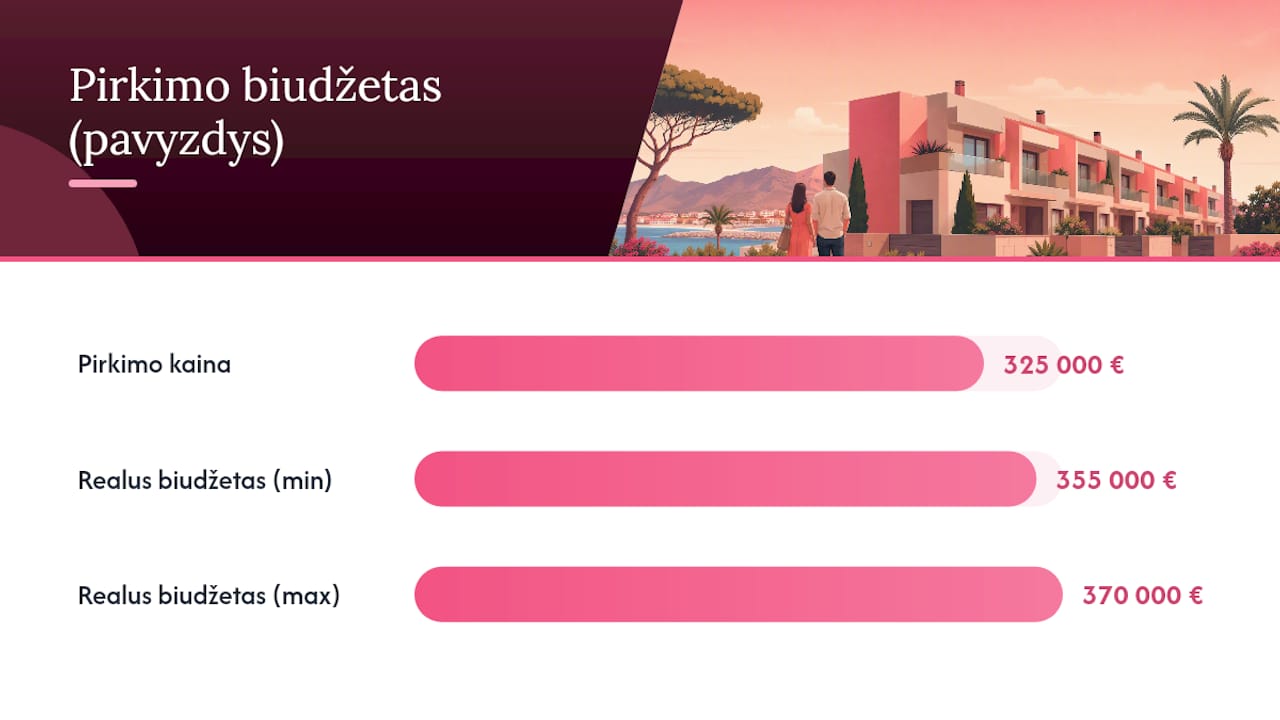 Kiek papildomai kainuoja pirkimas: mokesčiai ir kitos išlaidos — overview diagram