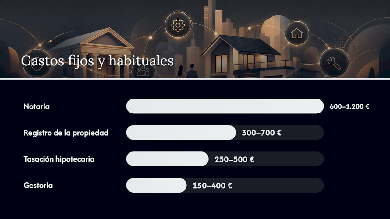 Esquema de gastos y responsables en la compra de una vivienda