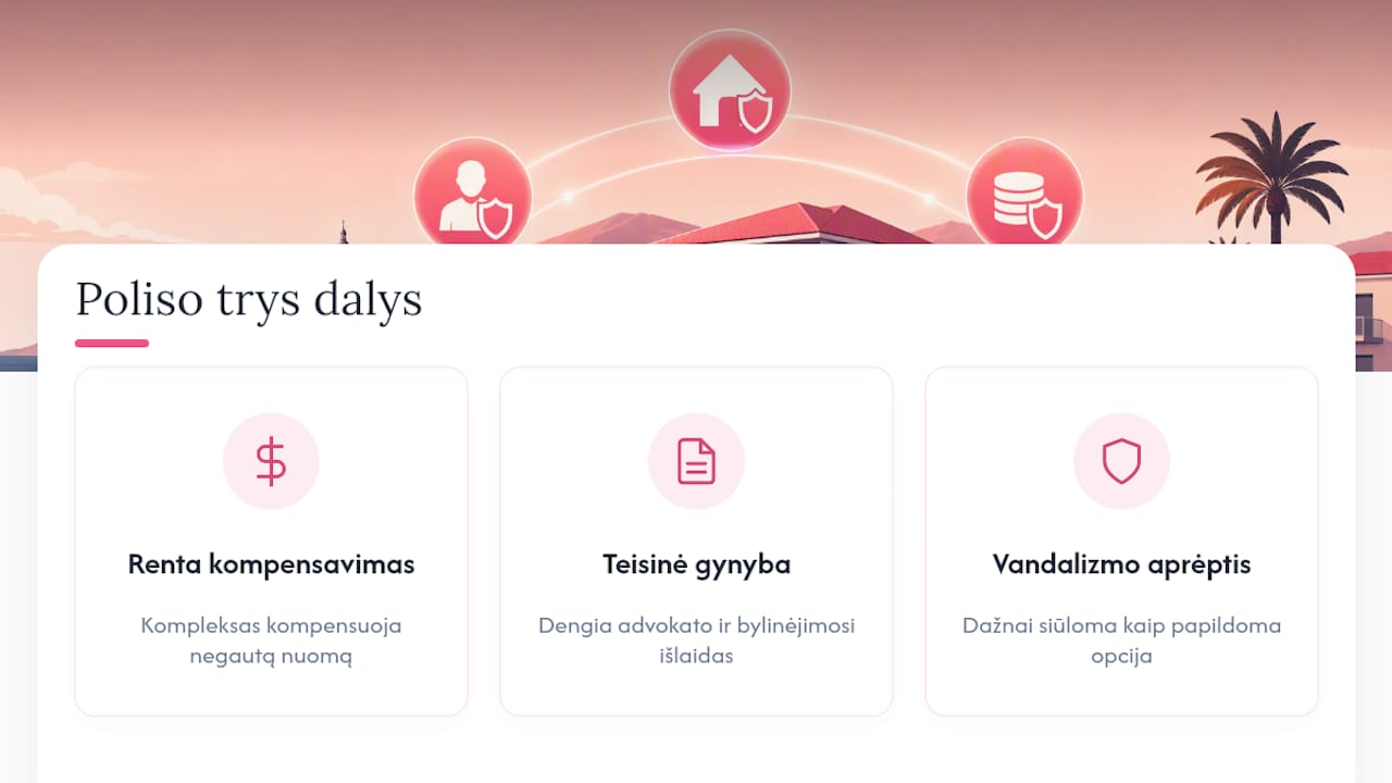 Nuomos draudimo apsaugos komponentų palyginimas