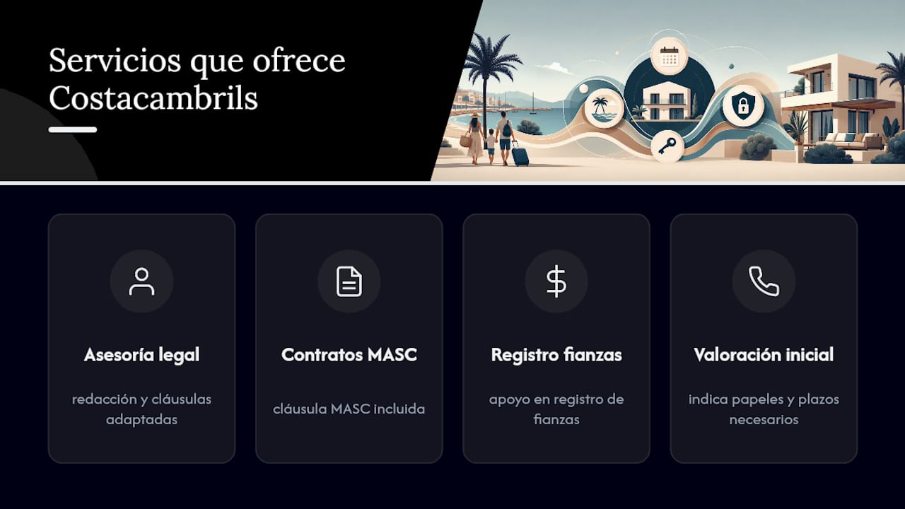 Cómo te ayuda Costacambrils a gestionar tu alquiler de temporada en Cambrils — overview diagram