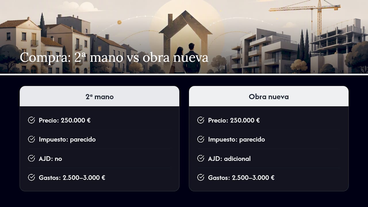 Comparativa de costos entre vivienda nueva y de segunda mano