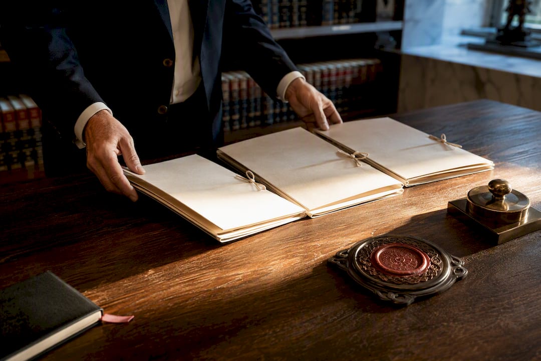 Spanish notary documents and embossed seal