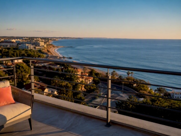 Vista al mar desde la terraza de un apartamento
