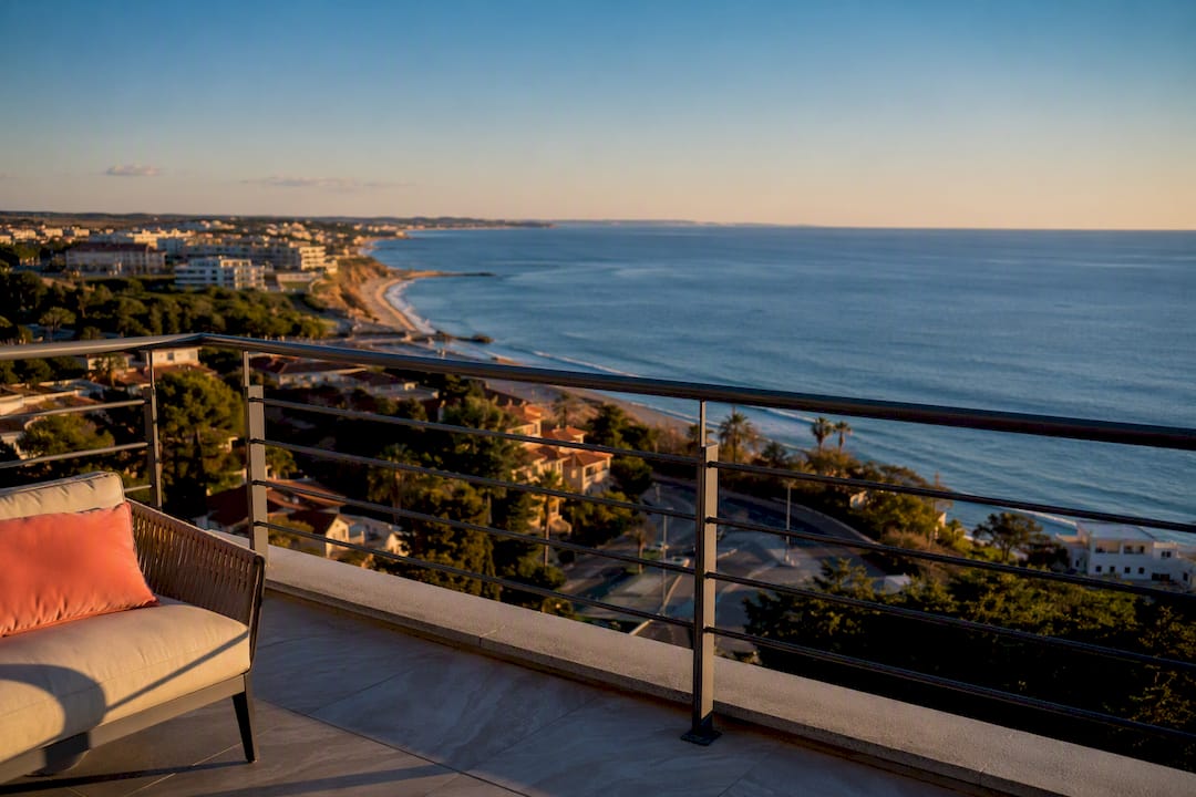 Vista al mar desde la terraza de un apartamento
