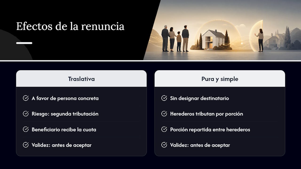 Renunciar a la herencia: consecuencias fiscales y cómo se tramita — overview diagram