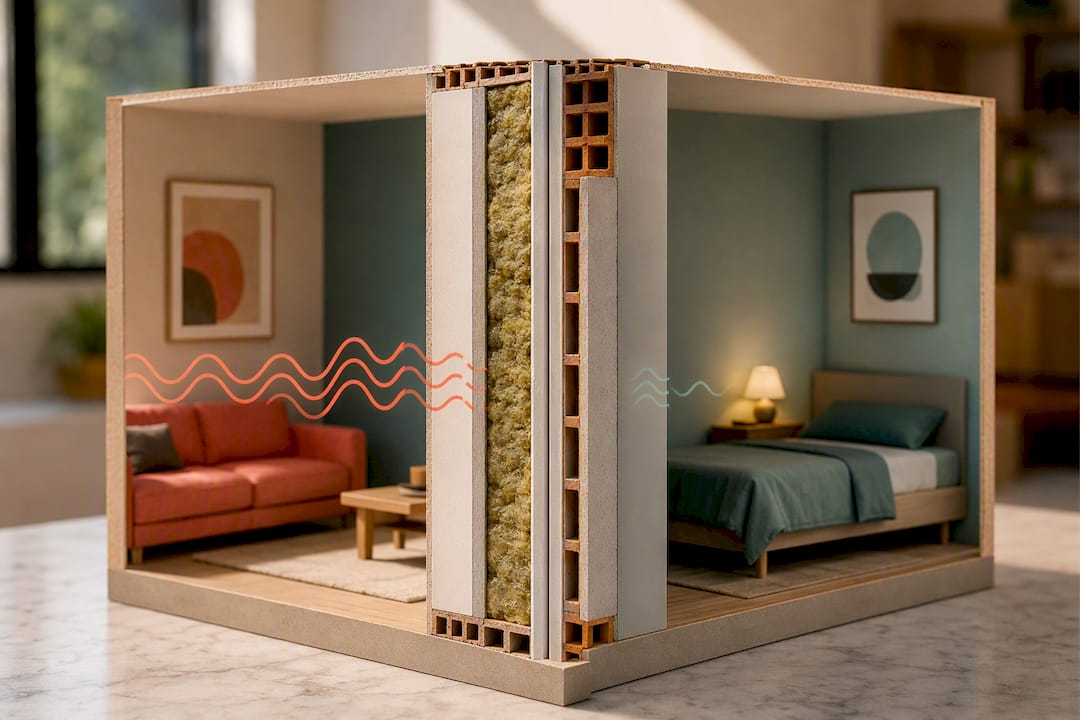 Illustration of townhouse wall insulation