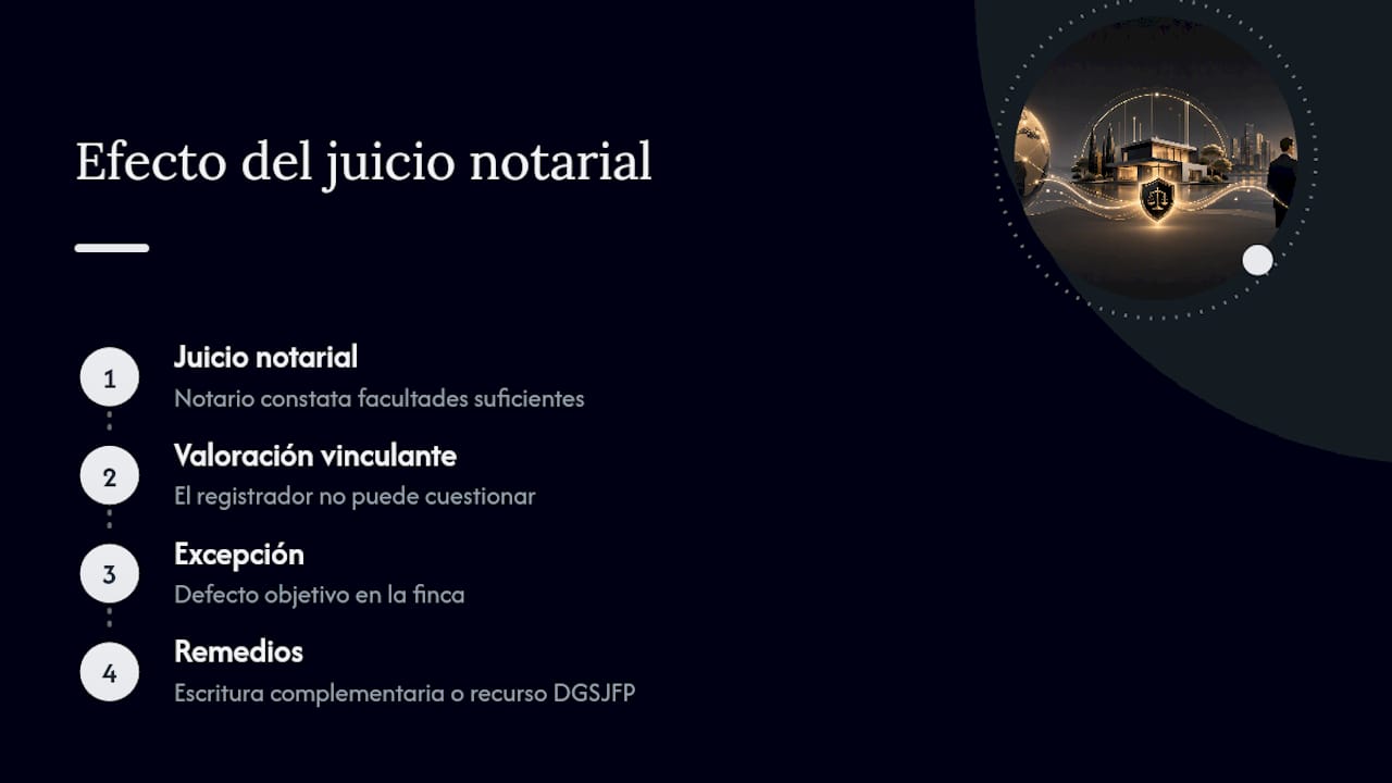 Por qué el juicio de suficiencia notarial protege tu compra — overview diagram