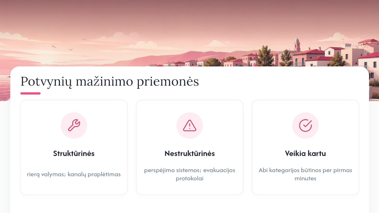 Potvynių prevencijos struktūrinės ir nestruktūrinės priemonės
