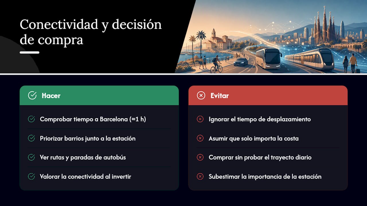 La conectividad con Barcelona, un factor que pesa en el valor de vivir en Cambrils — overview diagram