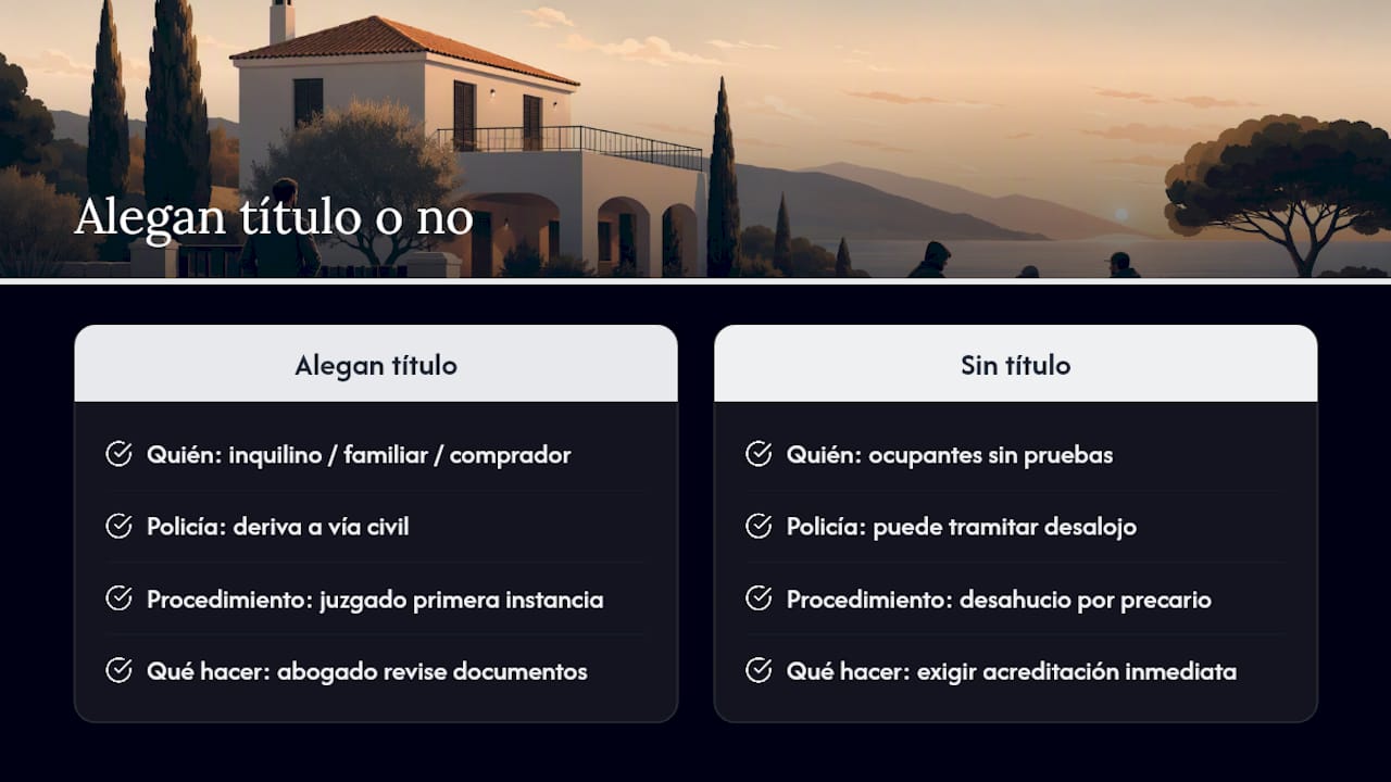 Cómo saber si los okupas alegan algún derecho sobre la vivienda — overview diagram