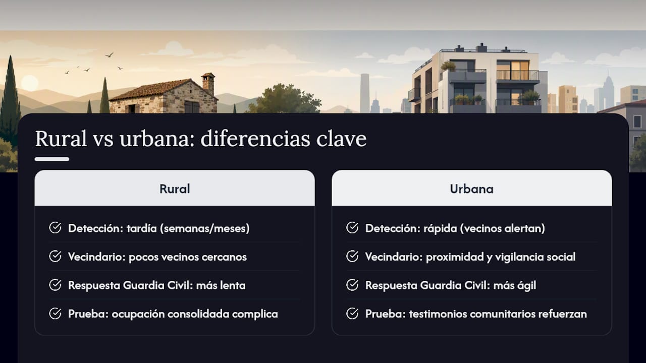 Okupas en zonas rurales frente a zonas urbanas: diferencias reales — overview diagram