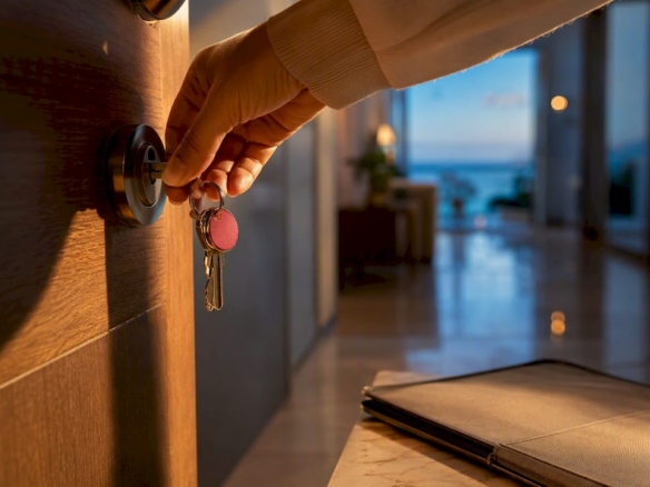 Sezoninės nuomos apartamentų raktai palikti prie durų