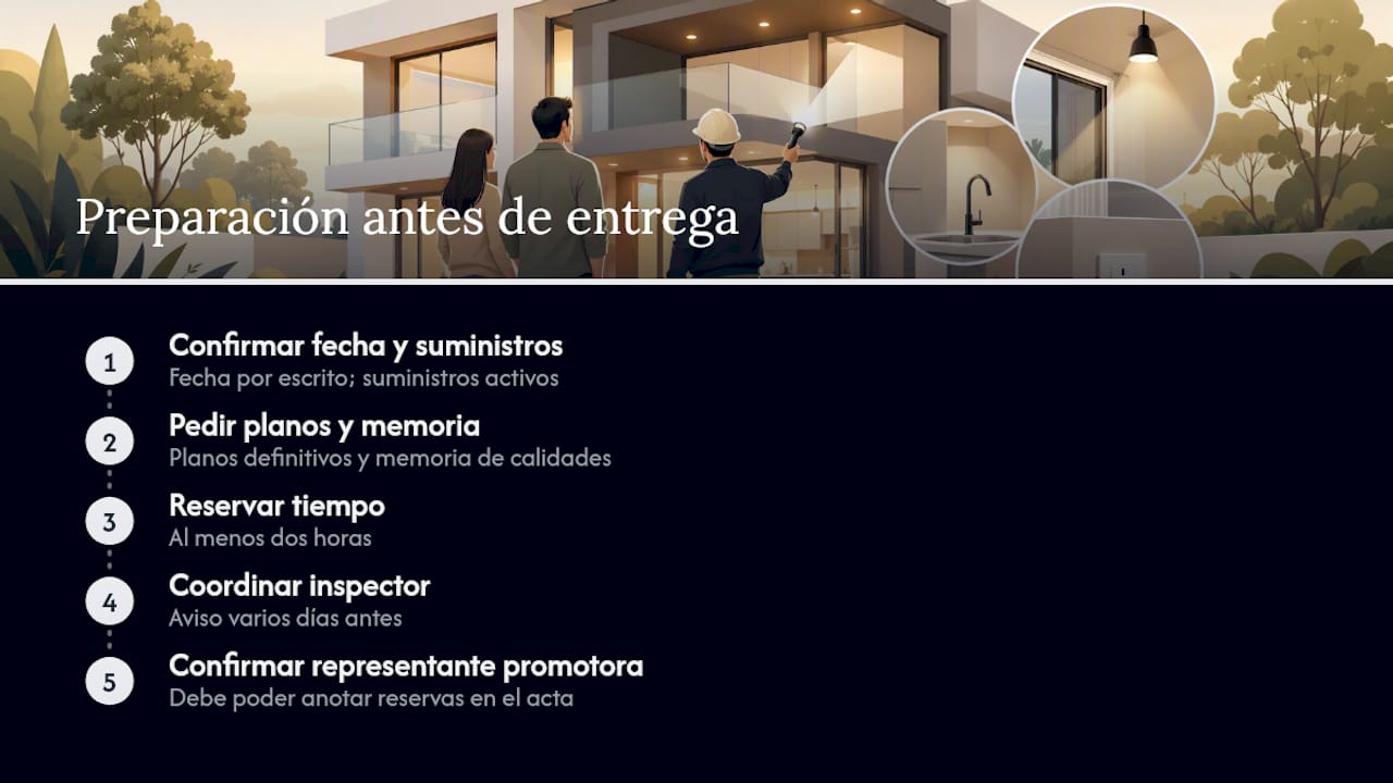 Preparativos para la visita de entrega