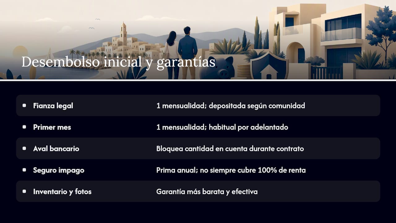Gastos iniciales y garantías en el alquiler