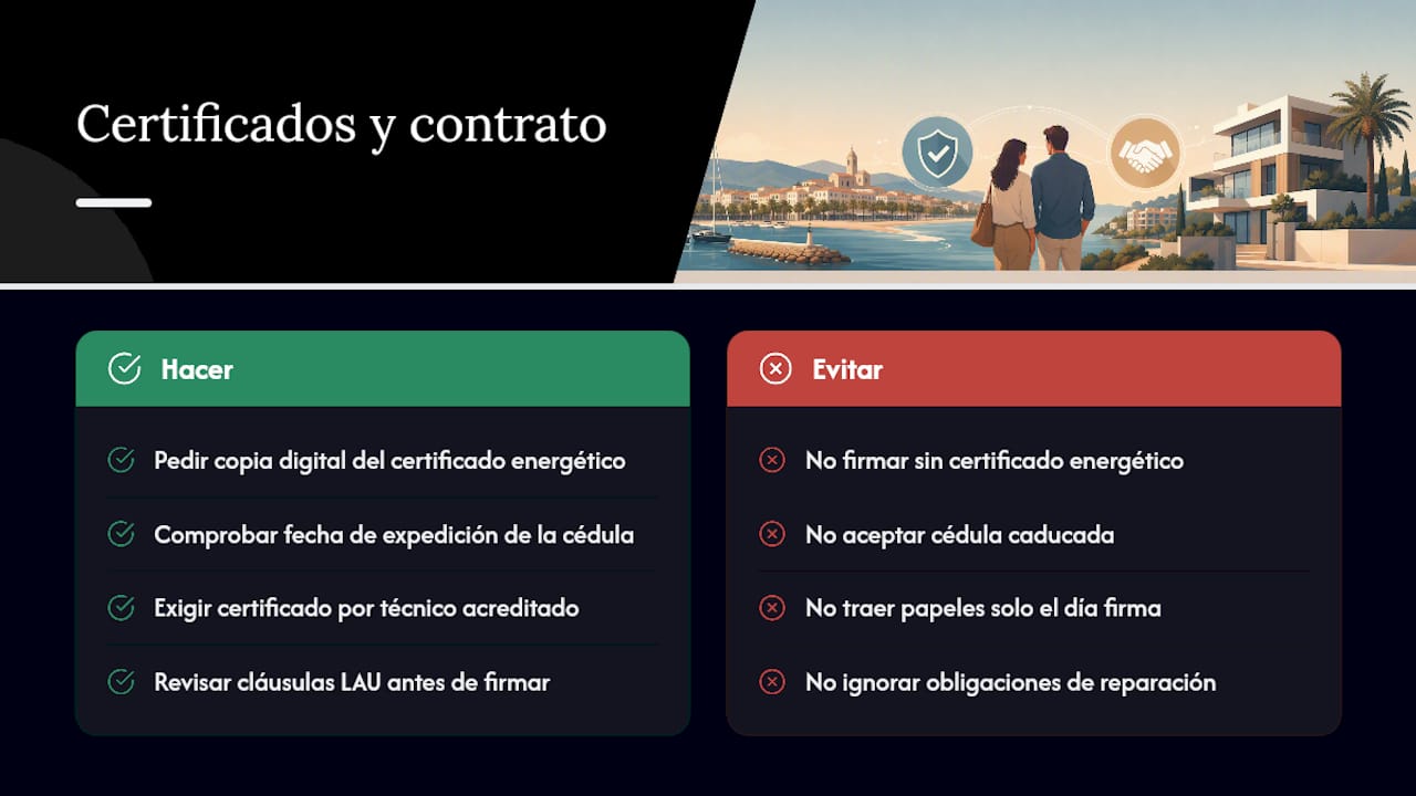 Certificados obligatorios y normativa aplicable al contrato — overview diagram