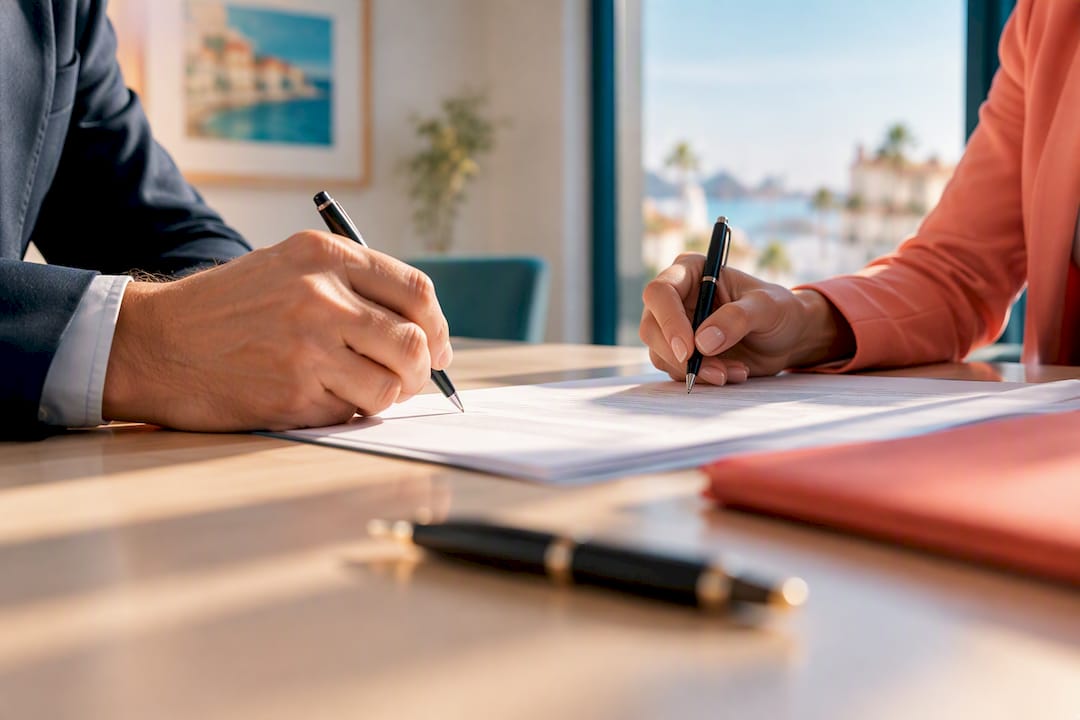 Firma de la escritura pública en la notaría