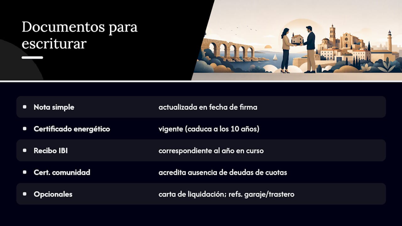 Documentos requeridos para escriturar una compraventa