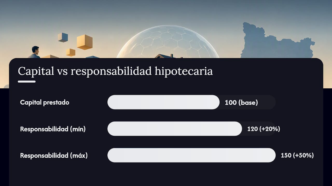 Comparación entre el capital prestado y la deuda hipotecaria