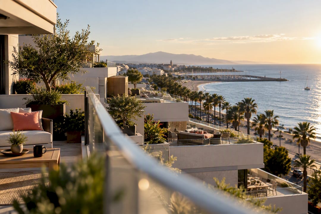 Terrazas en áticos con vistas al litoral de Cambrils
