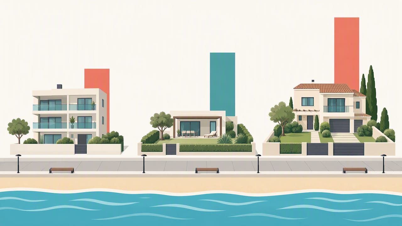 Comparativa visual de tipos y precios inmobiliarios