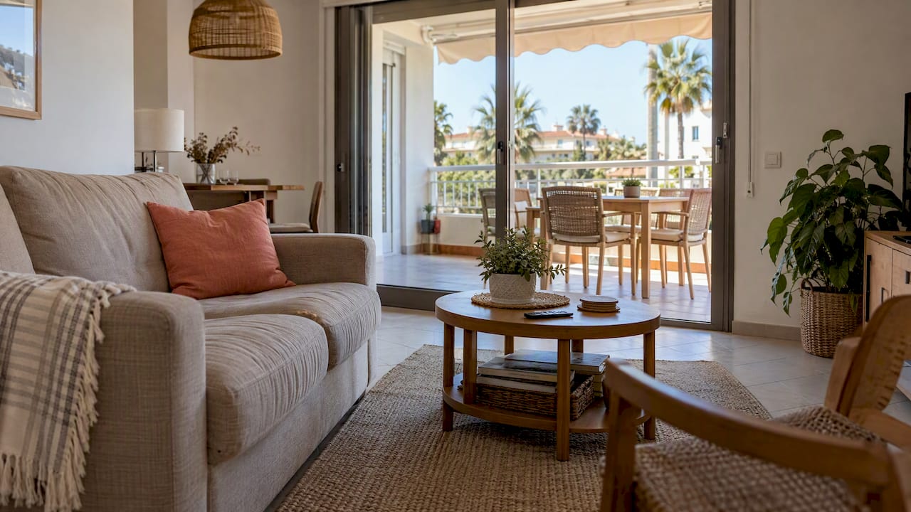 Estancia principal de un apartamento turístico en Cambrils