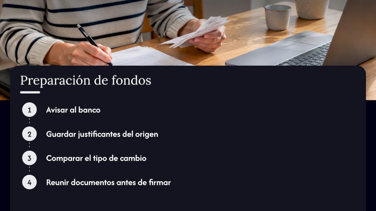 Pasos para preparar fondos antes de firmar